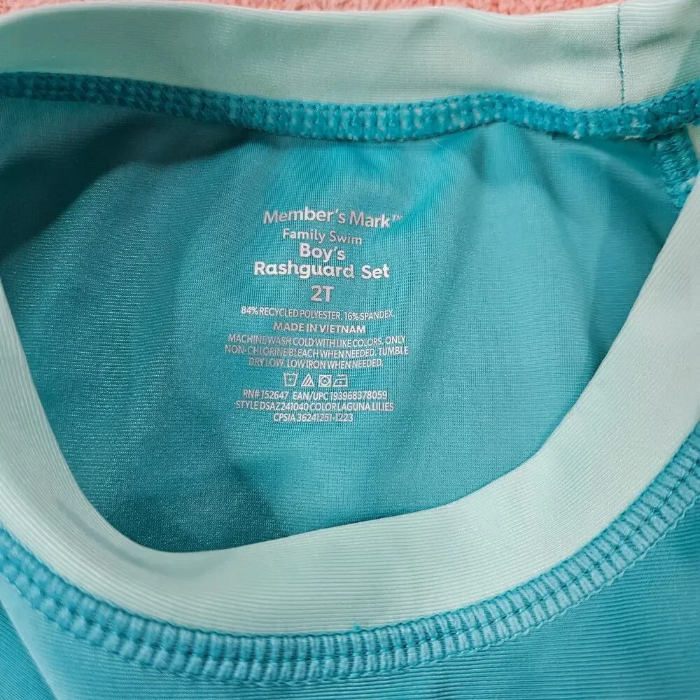 Member's Mark Family Swim Boy's Floral Rashguard Set Size 2T